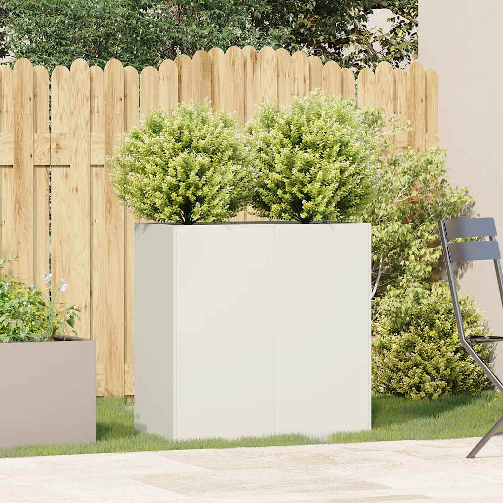 vidaXL Jardinière blanc 80x40x80 cm acier laminé à froid