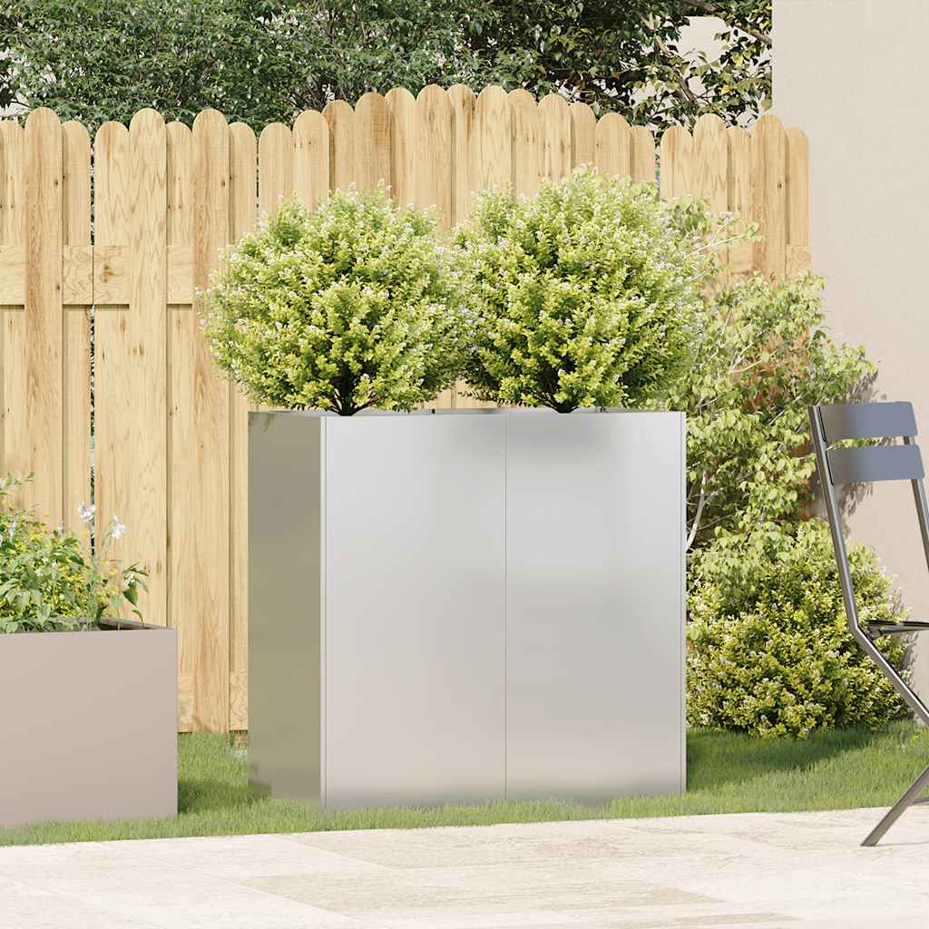 vidaXL Jardinière 80x40x80 cm acier inoxydable