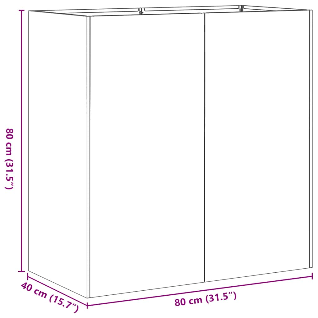 vidaXL Jardinière 80x40x80 cm acier inoxydable