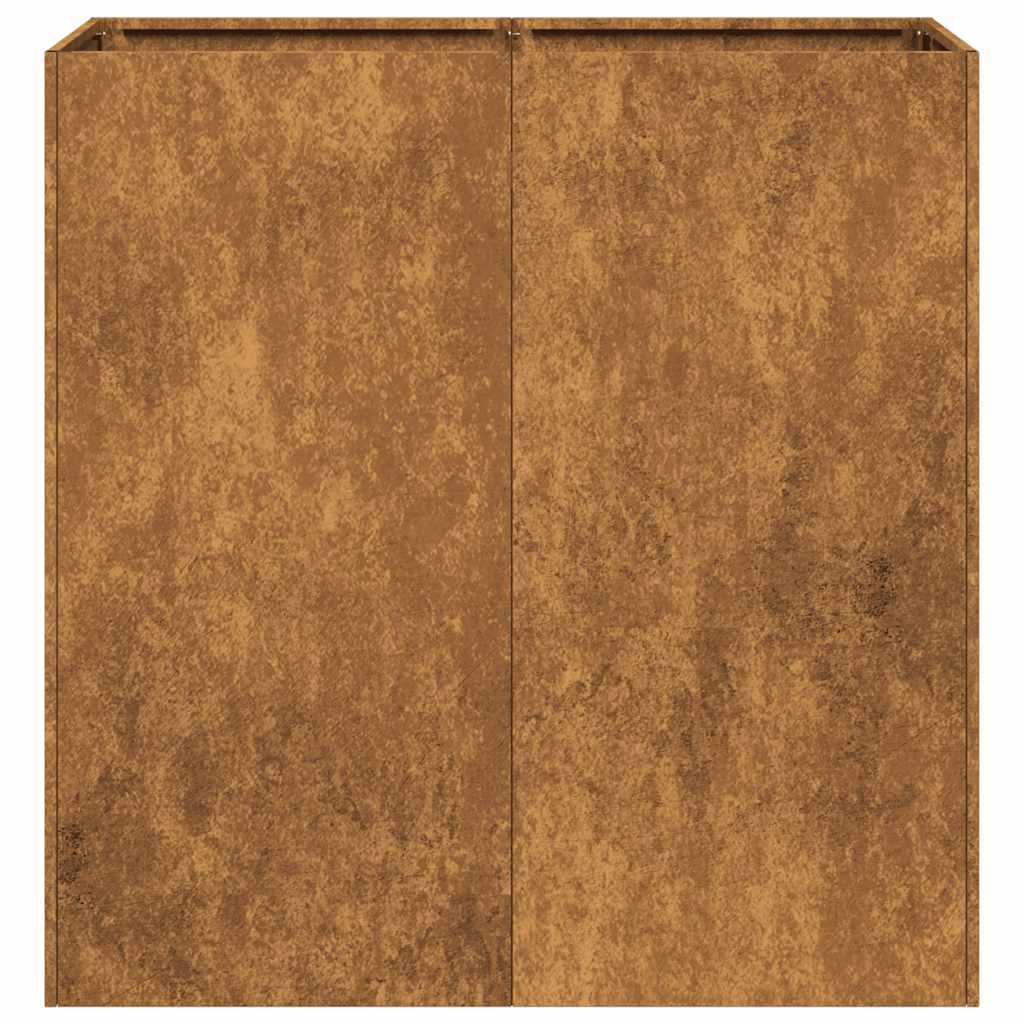 vidaXL Jardinière rouillé 80x40x80 cm acier inoxydable
