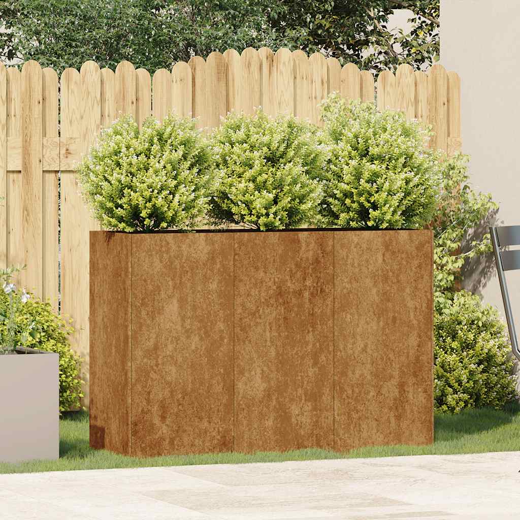 vidaXL Jardinière rouillé 120x40x80 cm acier inoxydable