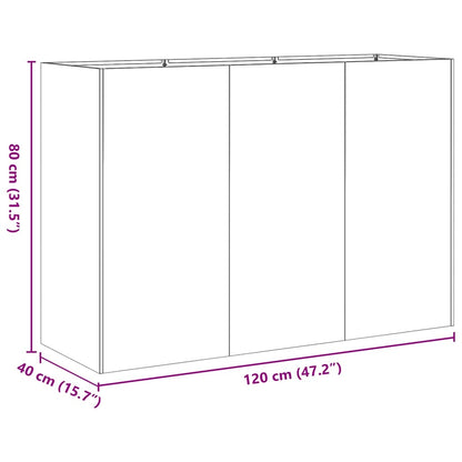 vidaXL Jardinière rouillé 120x40x80 cm acier inoxydable