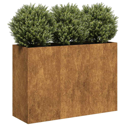 vidaXL Jardinière rouillé 120x40x80 cm acier inoxydable