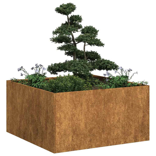 vidaXL Jardinière rouillé 80x80x40 cm acier inoxydable