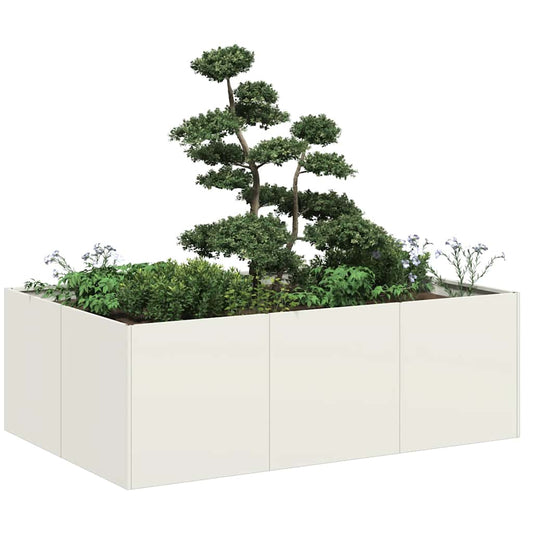 vidaXL Jardinière blanc 120x80x40 cm acier