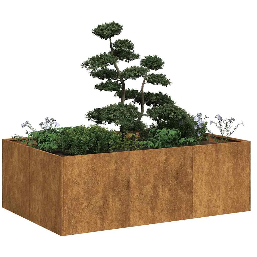 vidaXL Jardinière rouillé 120x80x40 cm acier inoxydable