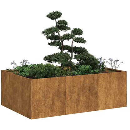 vidaXL Jardinière rouillé 120x80x40 cm acier inoxydable