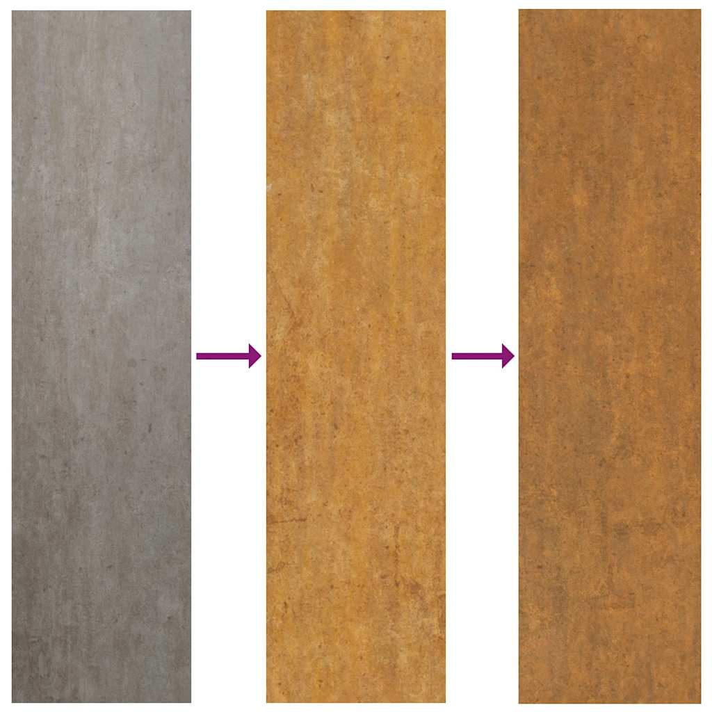 vidaXL Jardinière rouillé 280x80x40 cm acier inoxydable