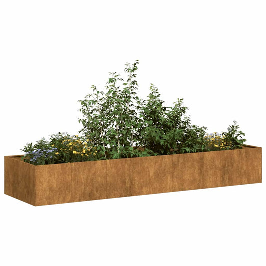 vidaXL Jardinière rouillé 280x80x40 cm acier inoxydable