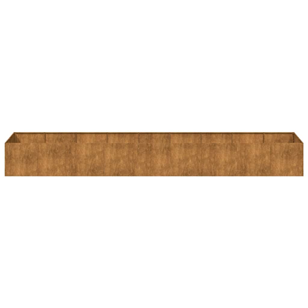 vidaXL Jardinière rouillé 360x80x40 cm acier inoxydable