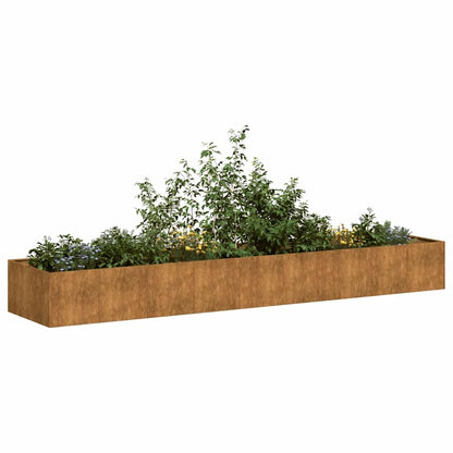 vidaXL Jardinière rouillé 360x80x40 cm acier inoxydable