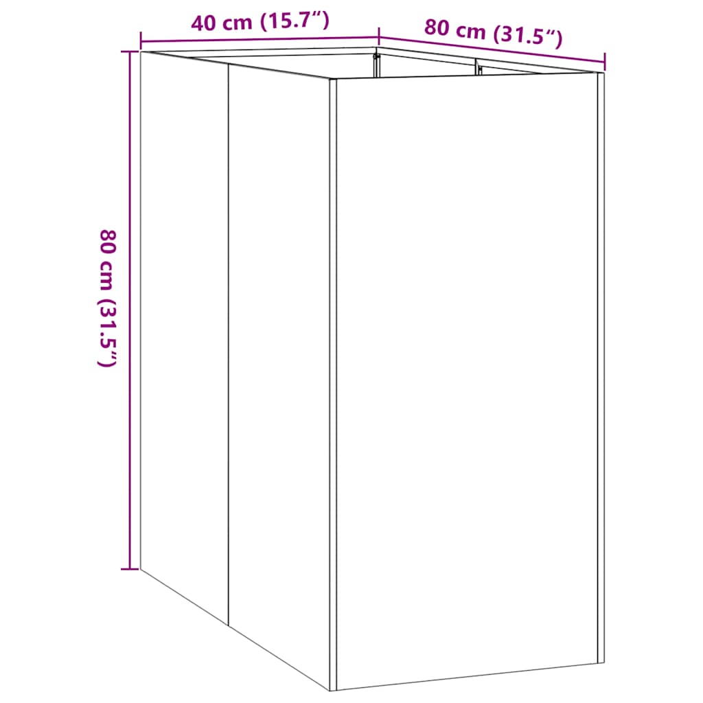 vidaXL Jardinière 40x80x80 cm acier galvanisé