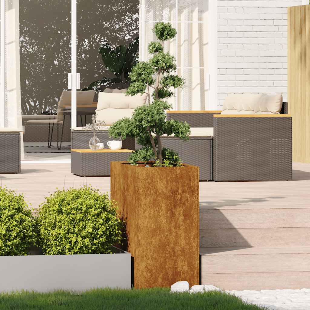 vidaXL Jardinière rouillé 40x80x80 cm acier inoxydable