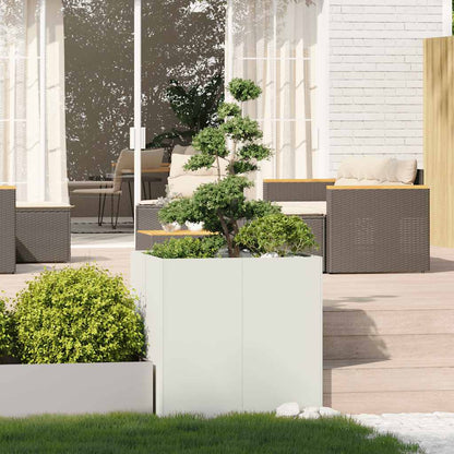 vidaXL Jardinière blanc 80x80x80 cm acier