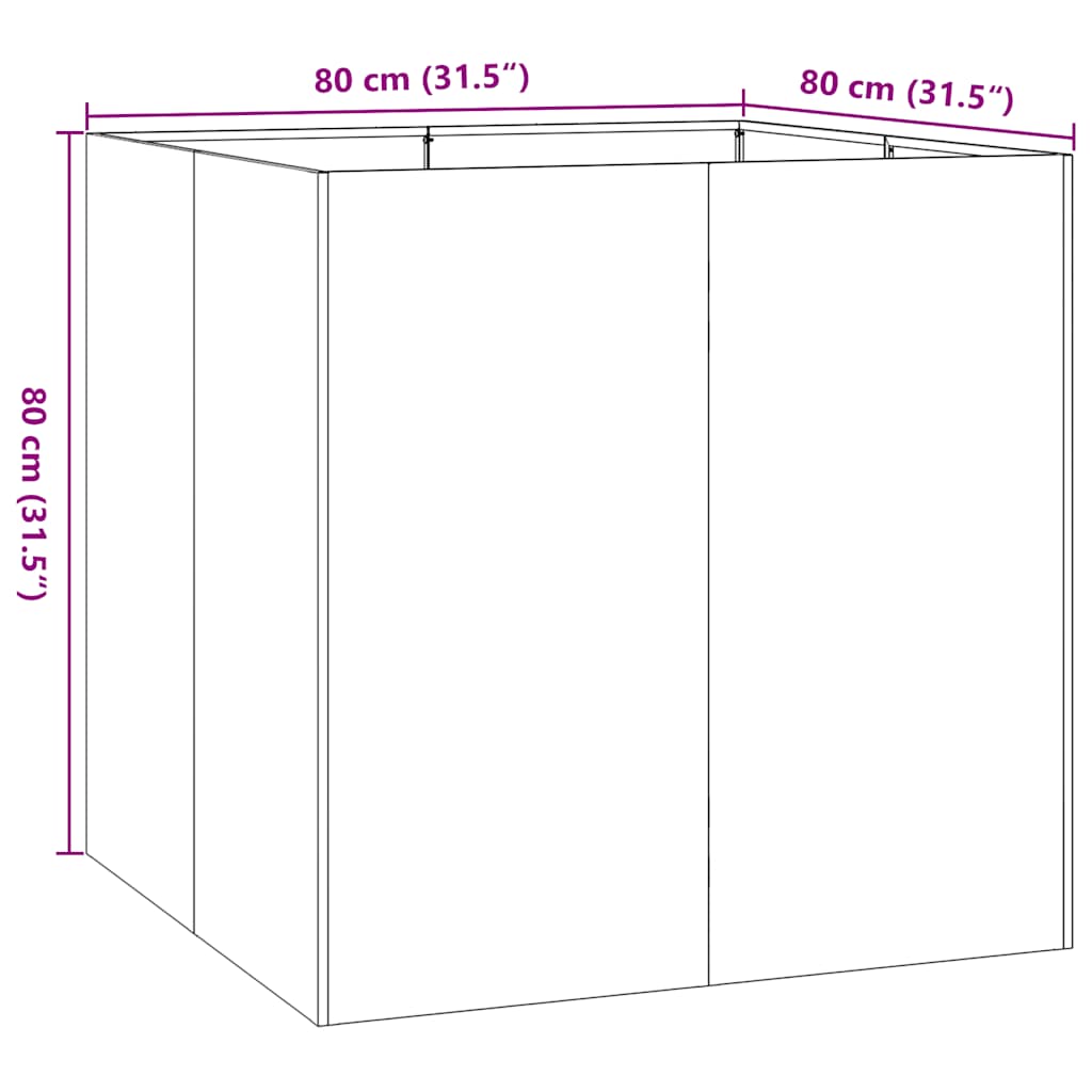 vidaXL Jardinière blanc 80x80x80 cm acier