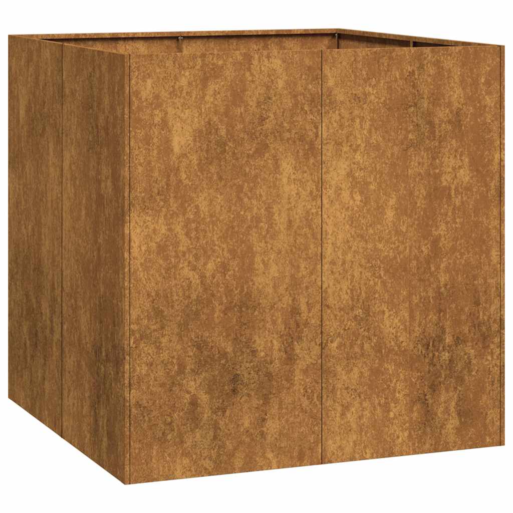 vidaXL Jardinière rouillé 80x80x80 cm acier inoxydable