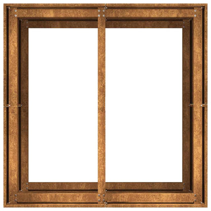 vidaXL Jardinière rouillé 80x80x80 cm acier inoxydable