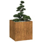 vidaXL Jardinière rouillé 80x80x80 cm acier inoxydable