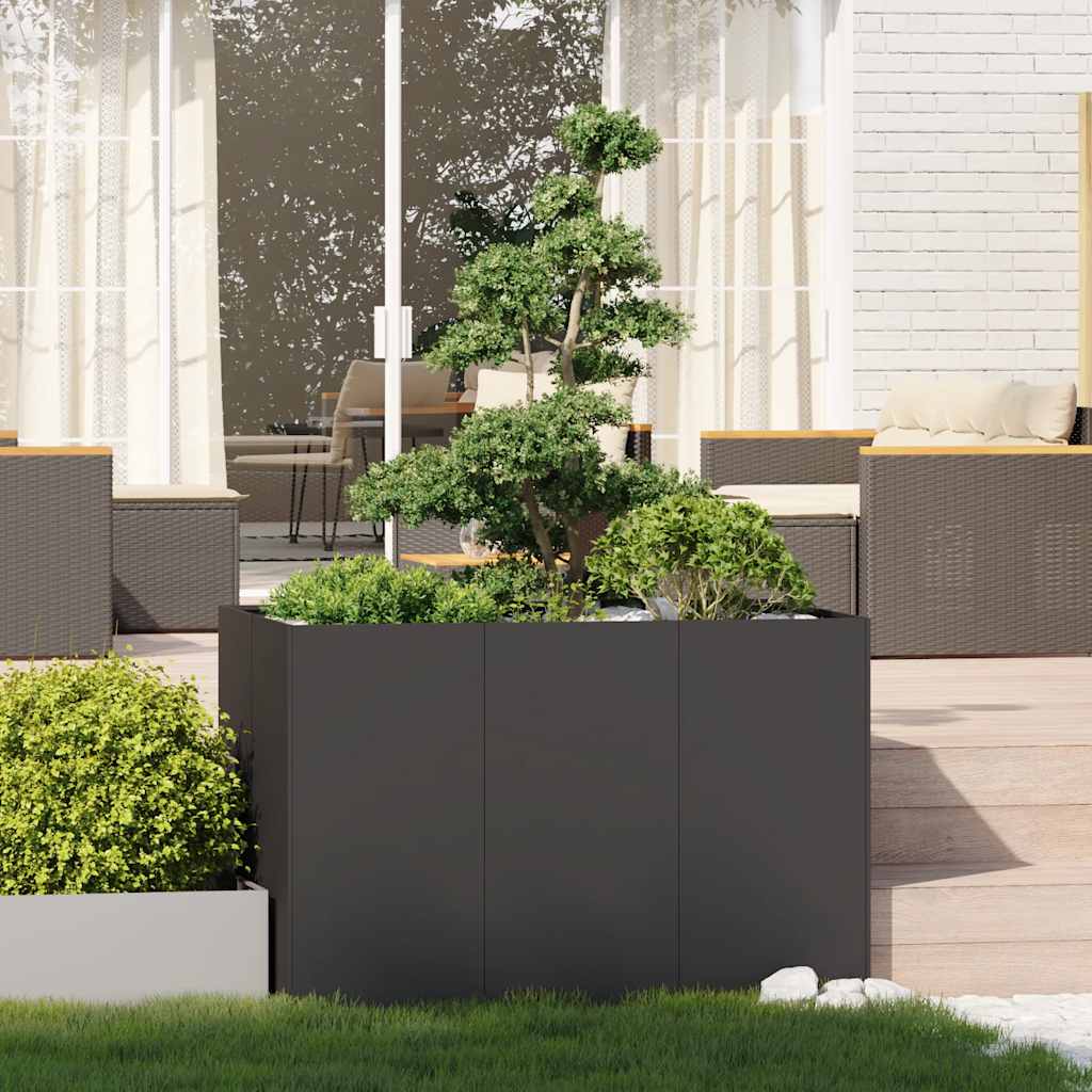 vidaXL Jardinière noir 120x80x80 cm acier