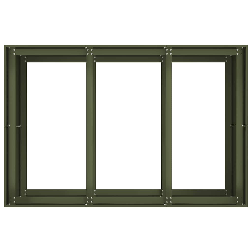 vidaXL Jardinière vert olive 120x80x80 cm acier