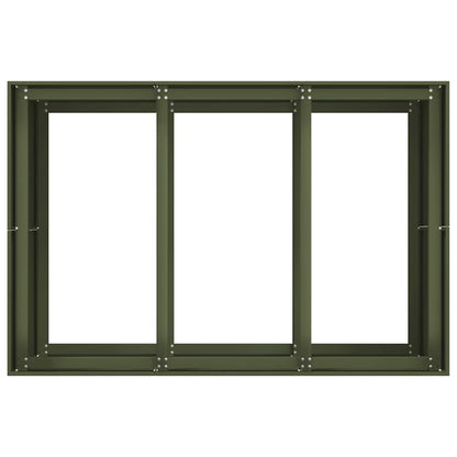 vidaXL Jardinière vert olive 120x80x80 cm acier