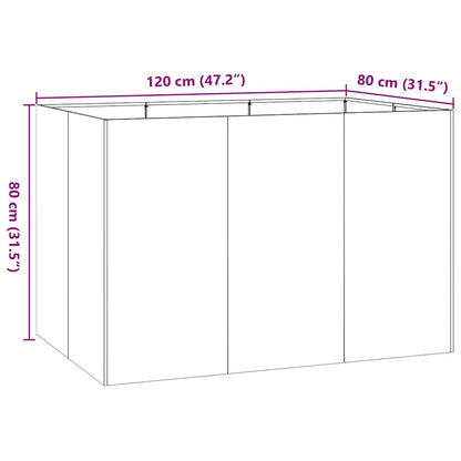 vidaXL Jardinière vert olive 120x80x80 cm acier