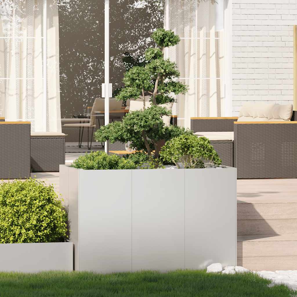 vidaXL Jardinière 120x80x80 cm acier inoxydable
