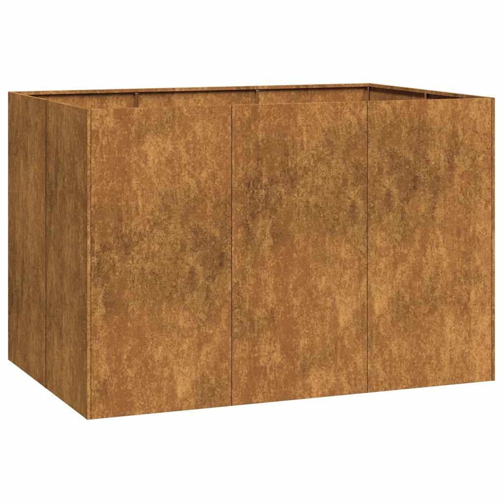 vidaXL Jardinière rouillé 120x80x80 cm acier inoxydable