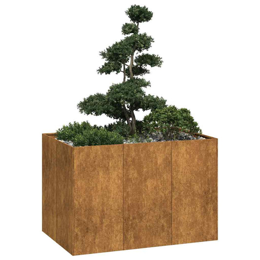 vidaXL Jardinière rouillé 120x80x80 cm acier inoxydable