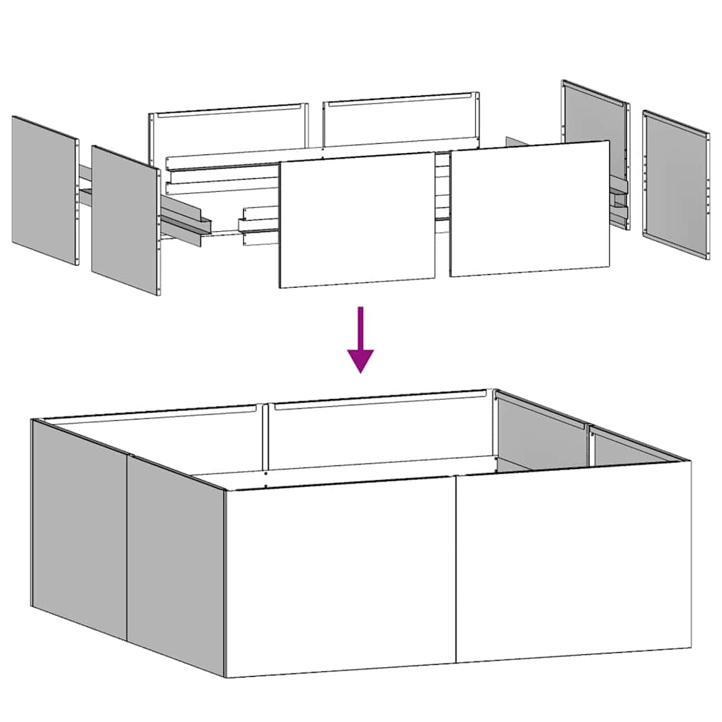 vidaXL Jardinière 80x80x30 cm acier inoxydable