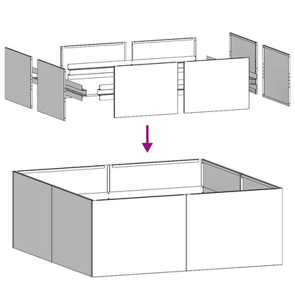 vidaXL Jardinière 80x80x30 cm acier inoxydable