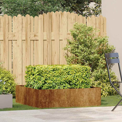 vidaXL Jardinière rouillé 100x100x30 cm acier inoxydable