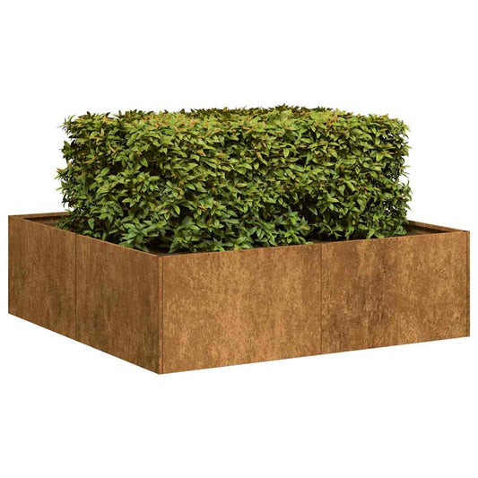 vidaXL Jardinière rouillé 100x100x30 cm acier inoxydable