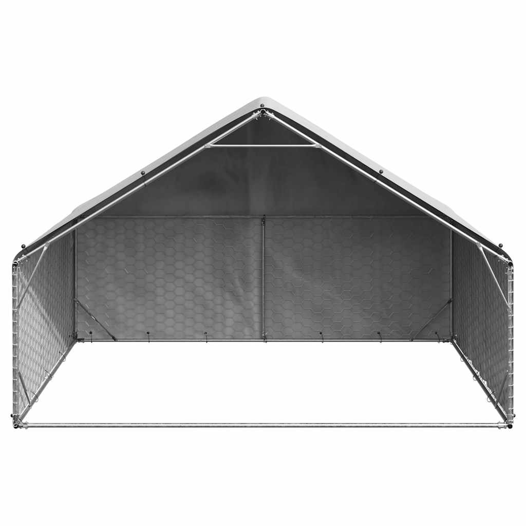 vidaXL Chenil d'extérieur pour chiens housse 3x2x1,9 m acier galvanisé