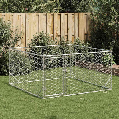 vidaXL Chenil d'extérieur pour chiens porte 2x2x1 m acier galvanisé