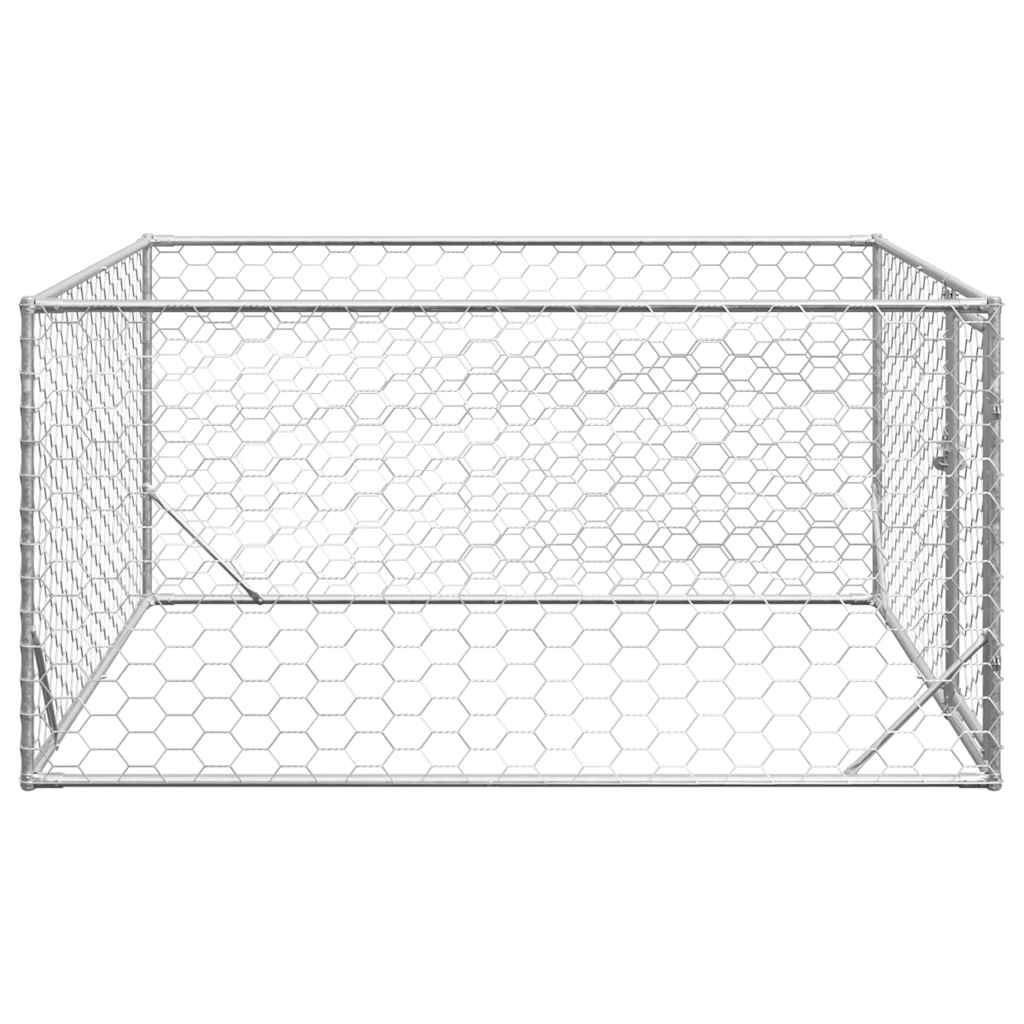 vidaXL Chenil d'extérieur pour chiens porte 2x2x1 m acier galvanisé