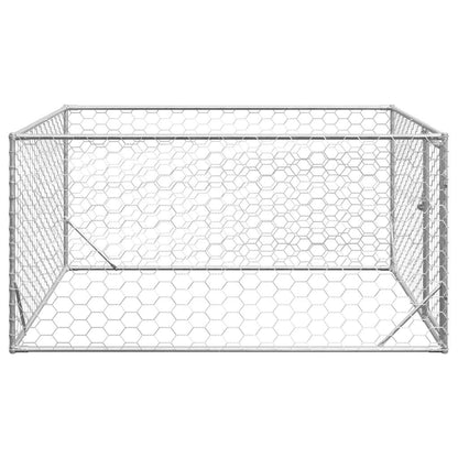 vidaXL Chenil d'extérieur pour chiens porte 2x2x1 m acier galvanisé