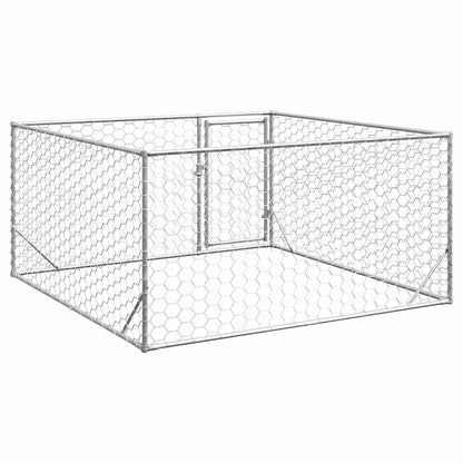 vidaXL Chenil d'extérieur pour chiens porte 2x2x1 m acier galvanisé