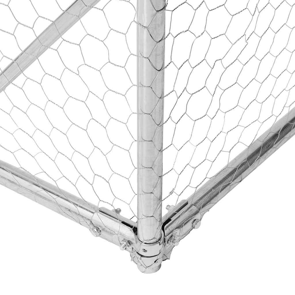 vidaXL Chenil d'extérieur pour chiens porte 2x2x1 m acier galvanisé