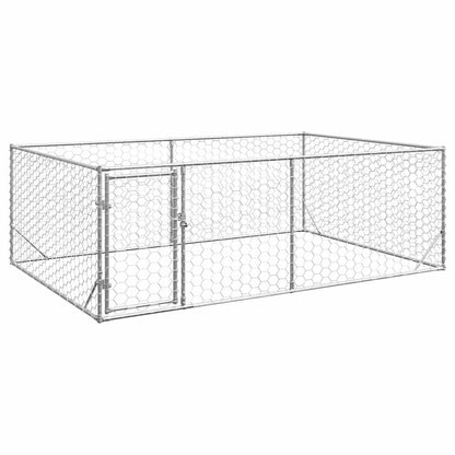 vidaXL Chenil d'extérieur pour chiens porte 3x2x1 m acier galvanisé