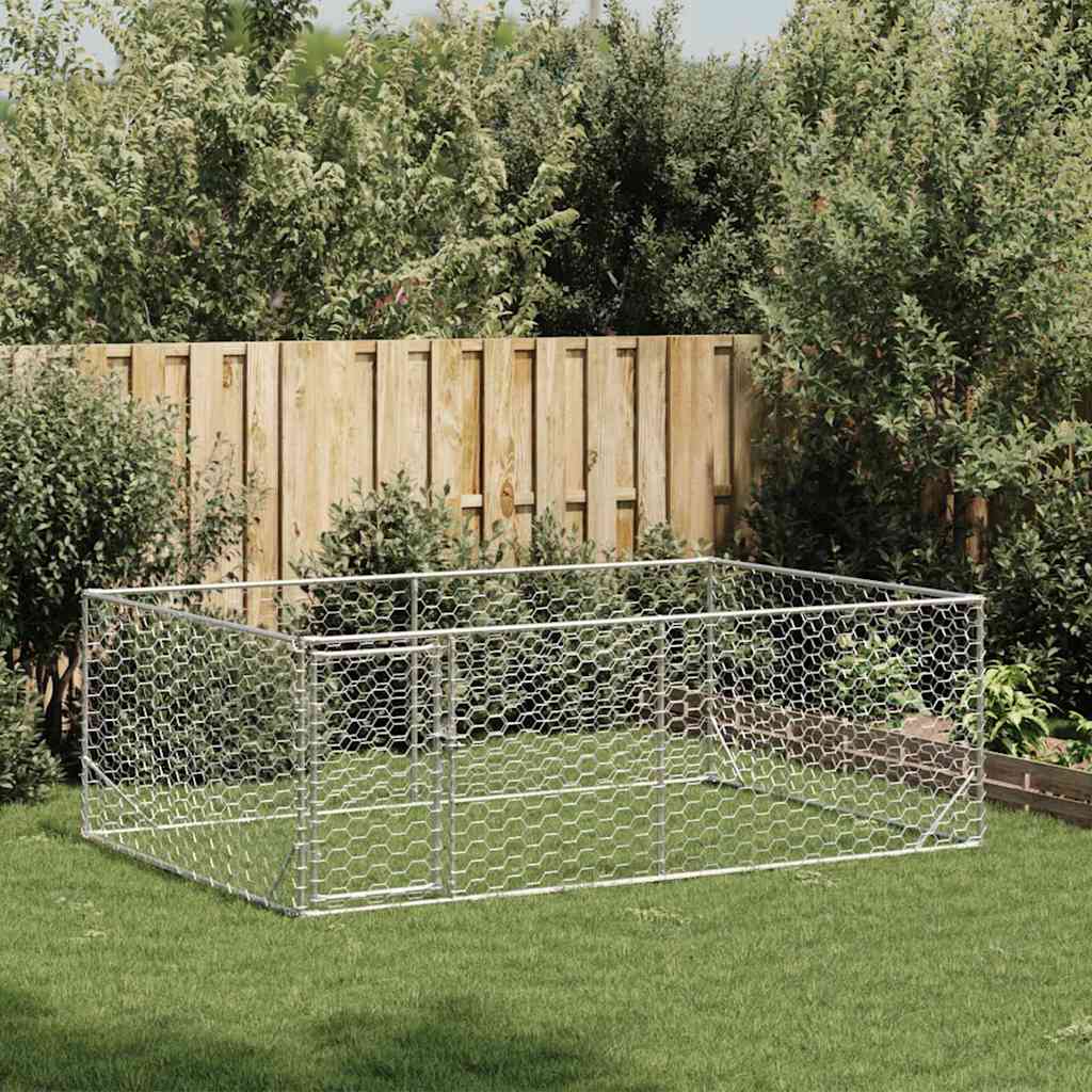 vidaXL Chenil d'extérieur pour chiens porte 3x2x1 m acier galvanisé