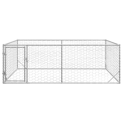 vidaXL Chenil d'extérieur pour chiens porte 3x2x1 m acier galvanisé