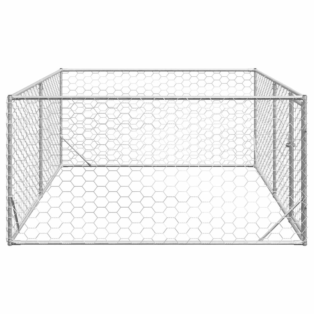 vidaXL Chenil d'extérieur pour chiens porte 3x2x1 m acier galvanisé