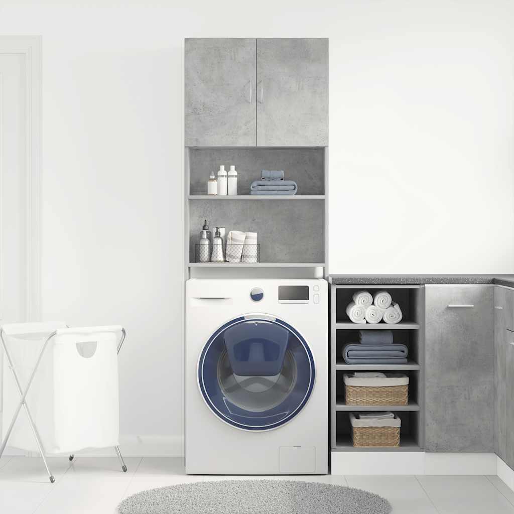 vidaXL Meuble de machine à laver gris béton bois d'ingénierie