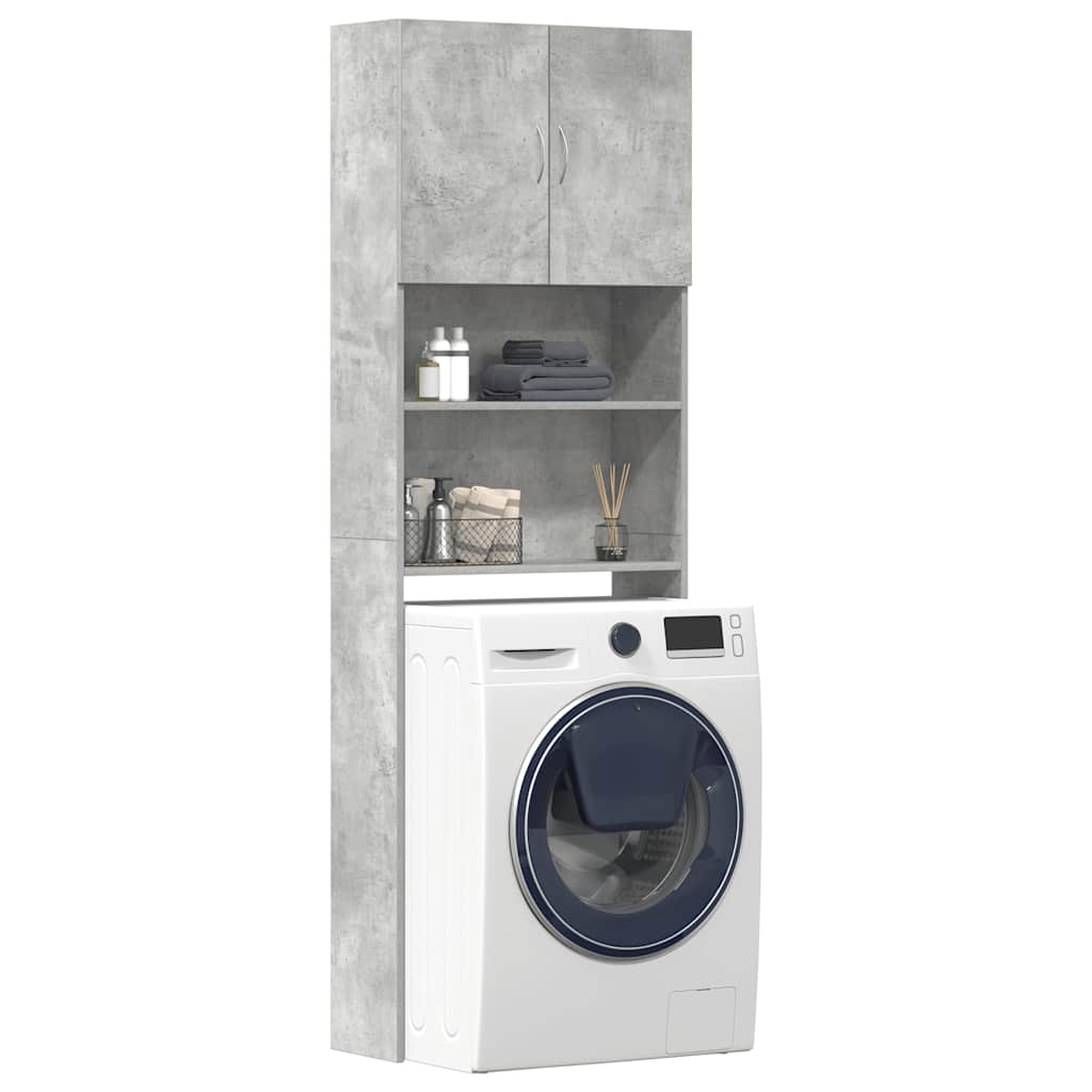 vidaXL Meuble de machine à laver gris béton bois d'ingénierie