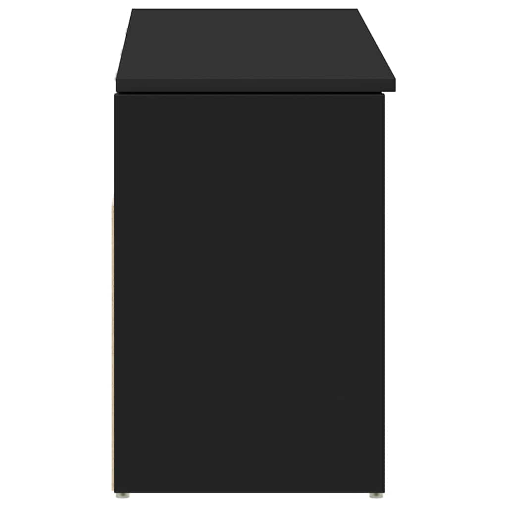 vidaXL Banc à chaussures noir 102x30,5x45 cm bois d'ingénierie
