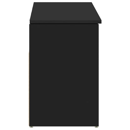 vidaXL Banc à chaussures noir 102x30,5x45 cm bois d'ingénierie