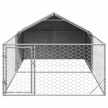 vidaXL Niche d'extérieur pour chien enclos 5x2x1,5 m acier galvanisé
