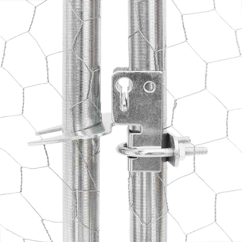 vidaXL Niche d'extérieur pour chien enclos 5x2x1,5 m acier galvanisé