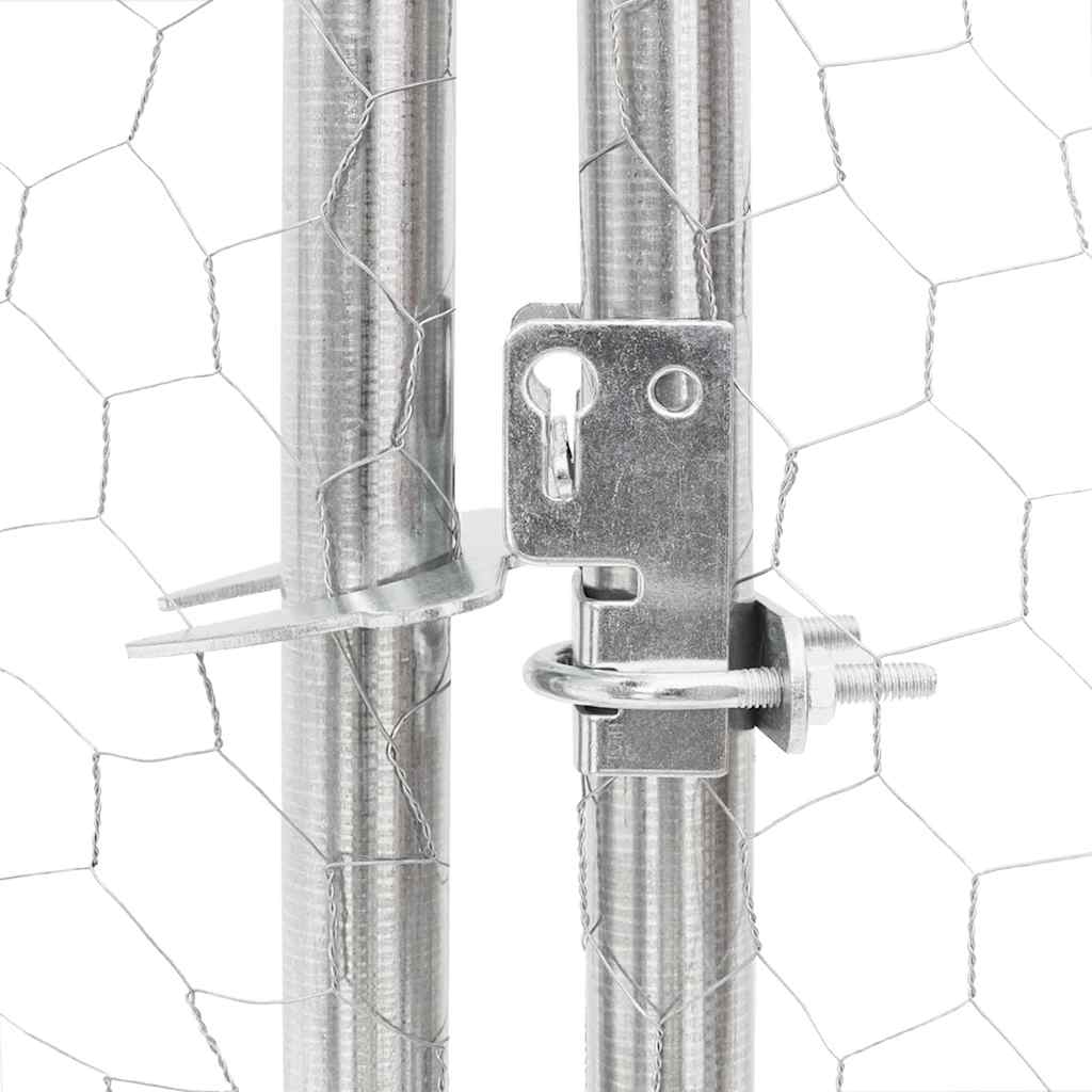 vidaXL Niche d'extérieur pour chien enclos 7x2x1,5 m acier galvanisé